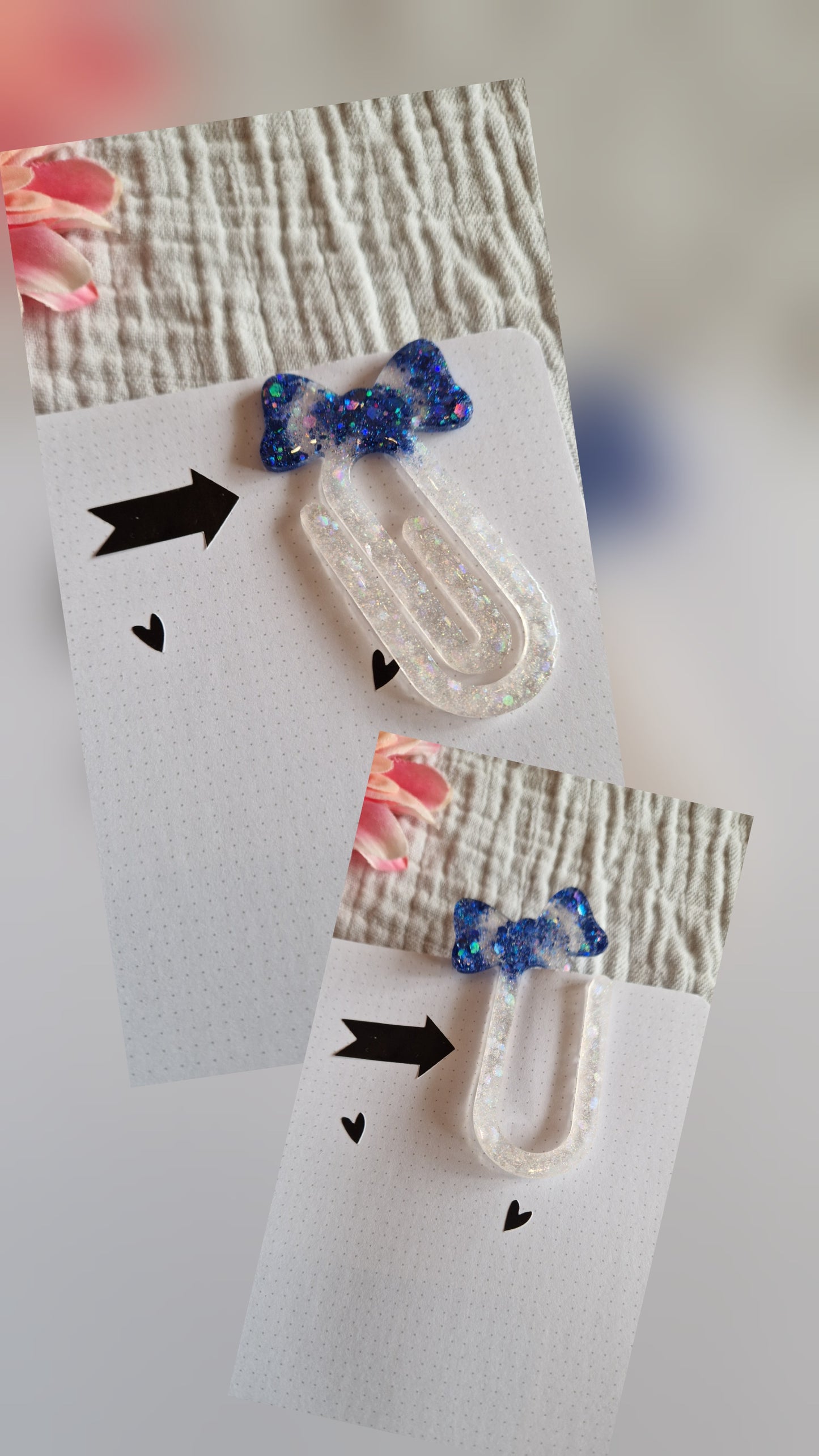 Lesezeichen "Büroklammer" aus Resin in versch. Design