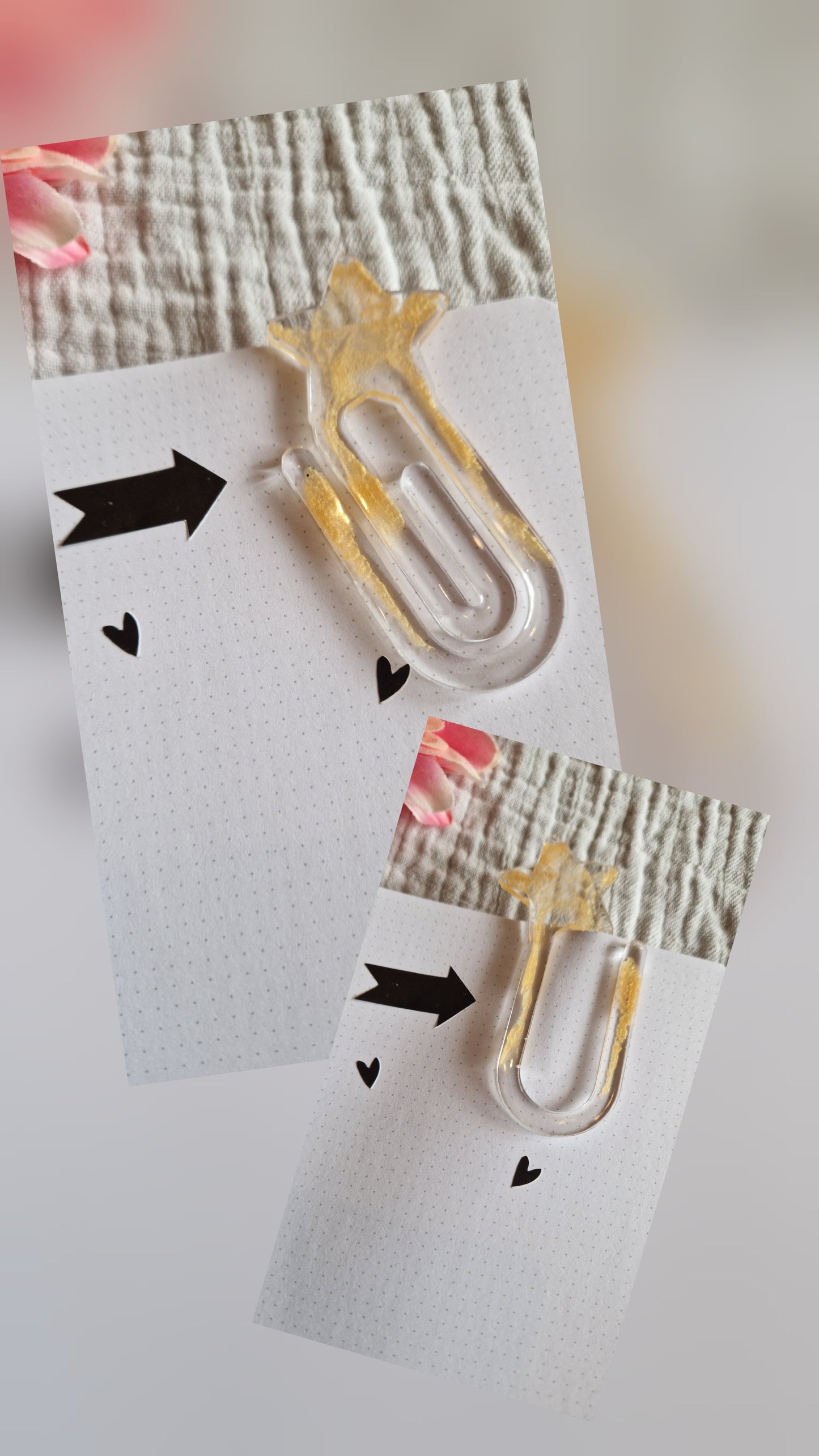 Lesezeichen "Büroklammer" aus Resin in versch. Design