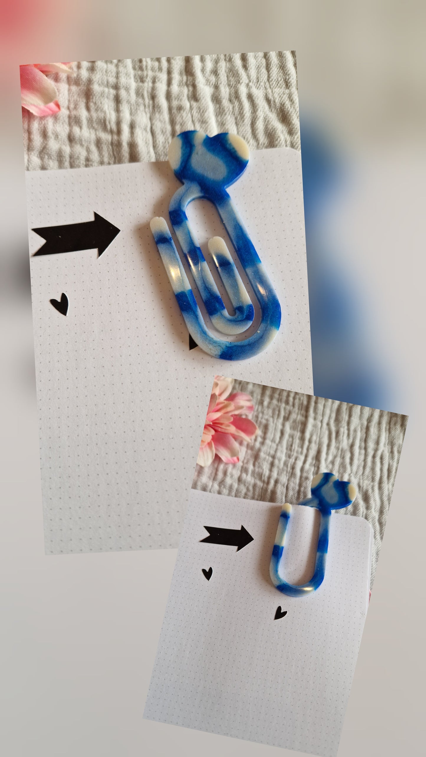 Lesezeichen "Büroklammer" aus Resin in versch. Design