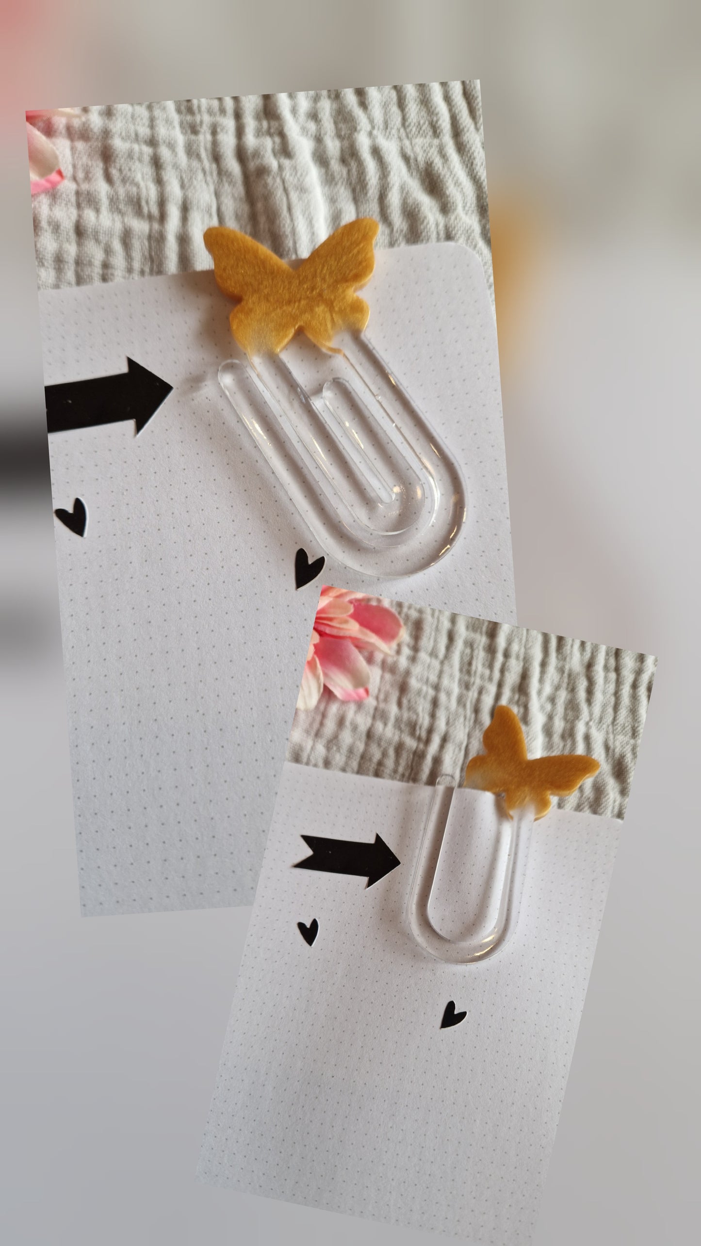 Lesezeichen "Büroklammer" aus Resin in versch. Design