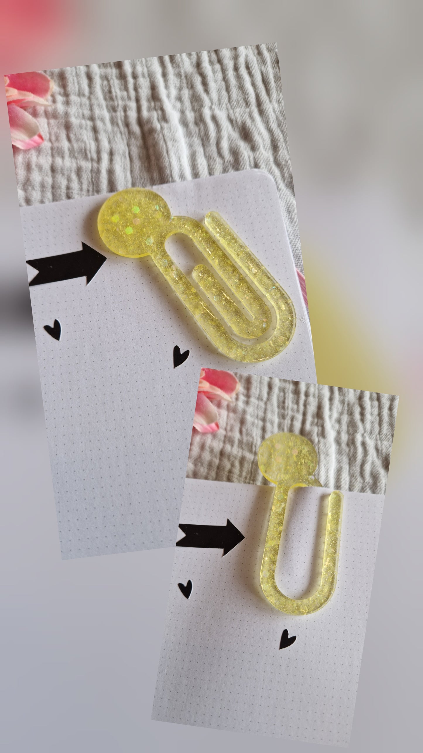 Lesezeichen "Büroklammer" aus Resin in versch. Design