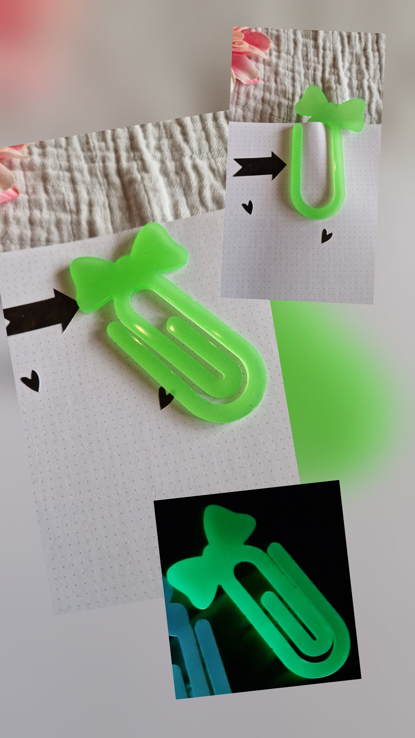 Lesezeichen "Büroklammer" aus Resin in versch. Design