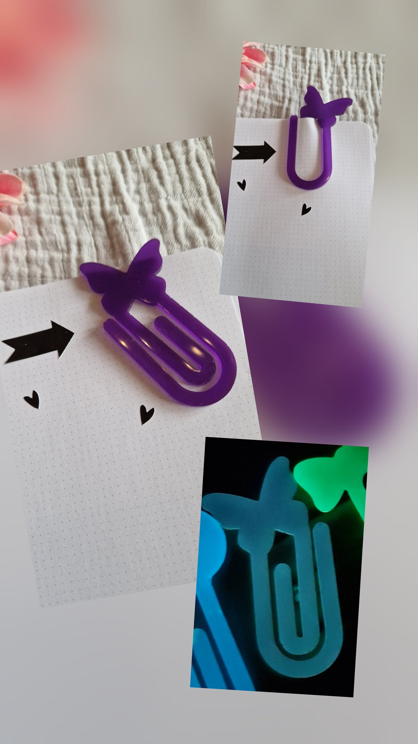 Lesezeichen "Büroklammer" aus Resin in versch. Design