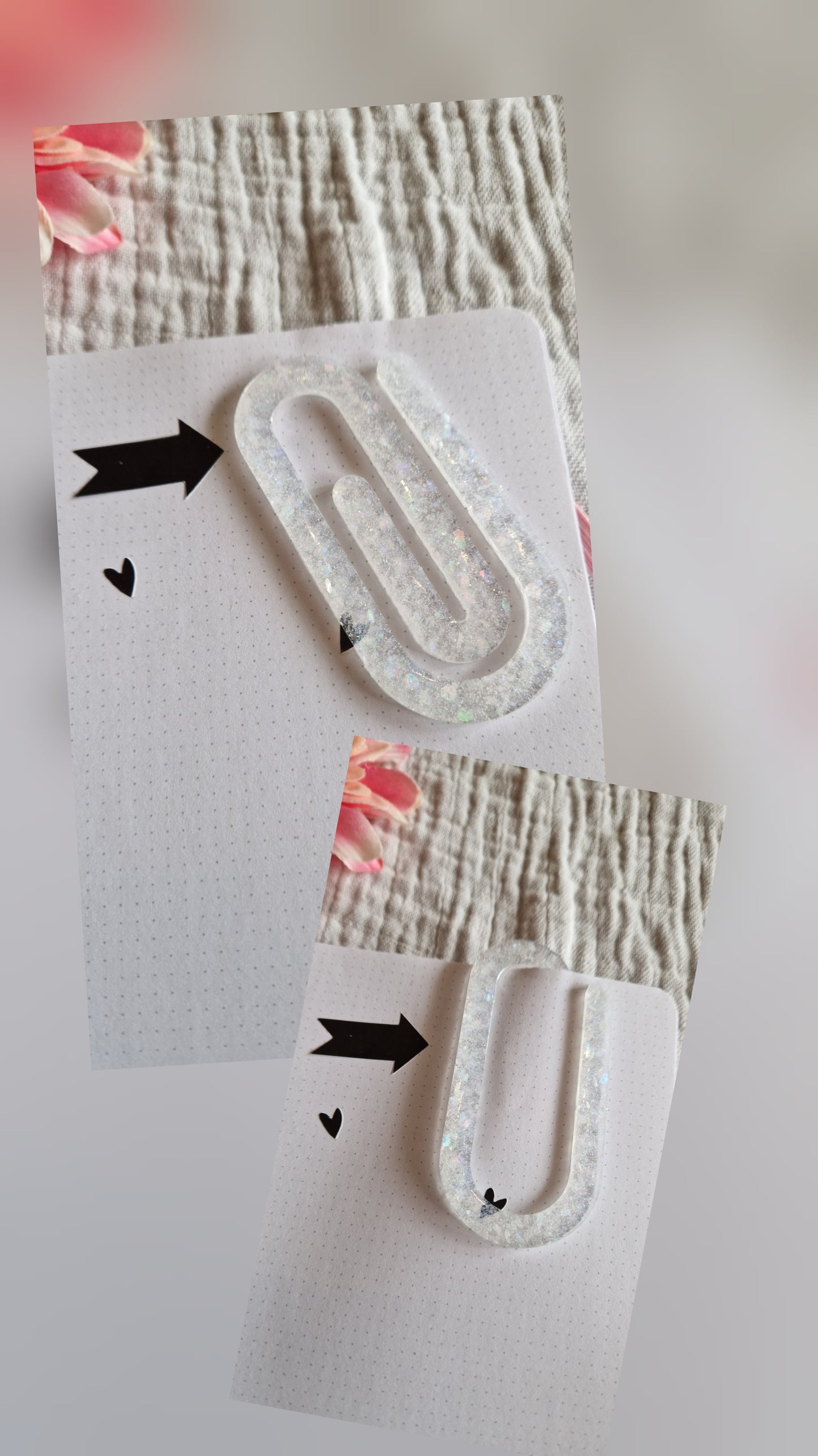 Lesezeichen "Büroklammer" aus Resin in versch. Design