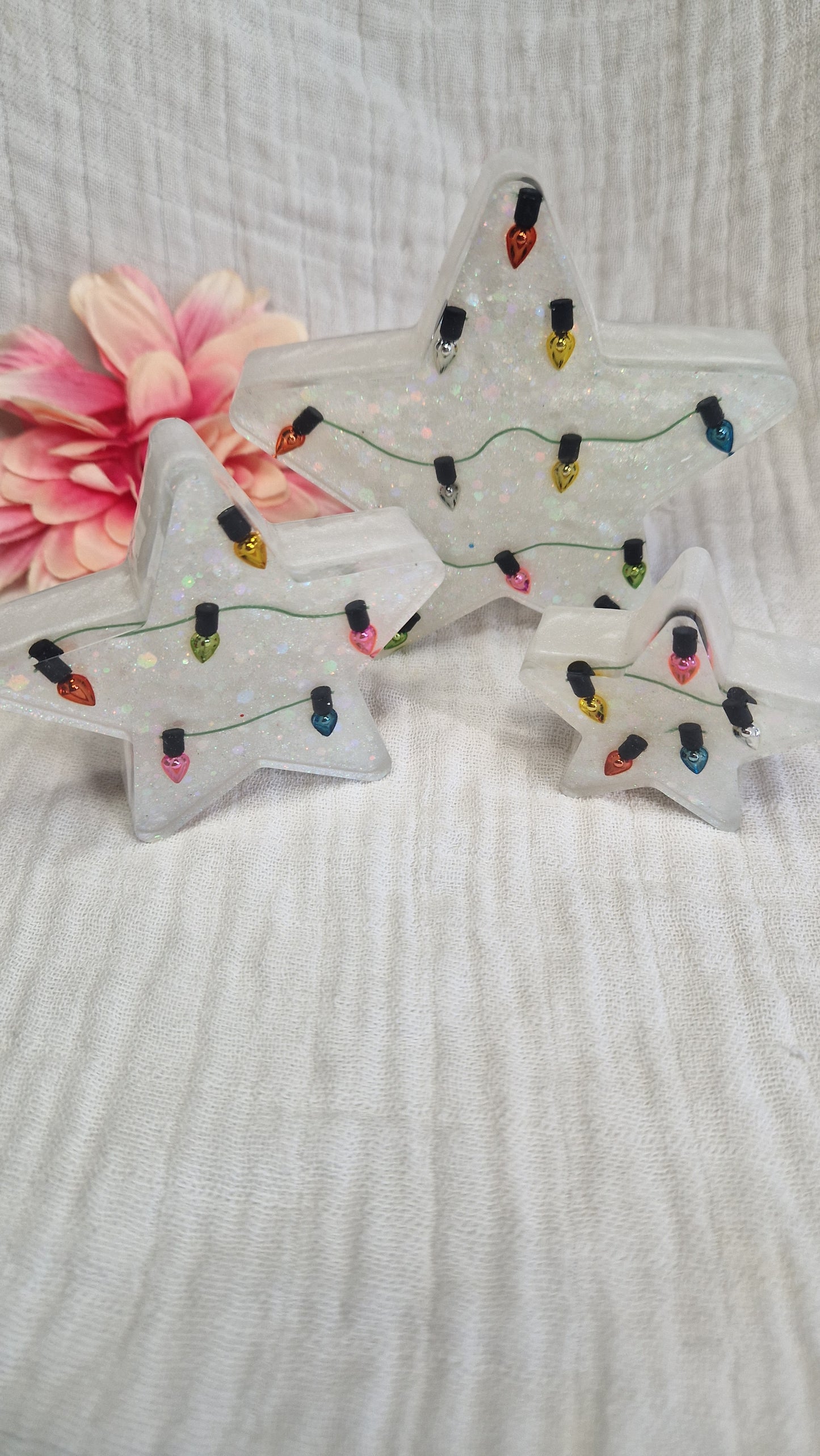 Weihnachts Deko Sternenset aus Resin in versch. Farben