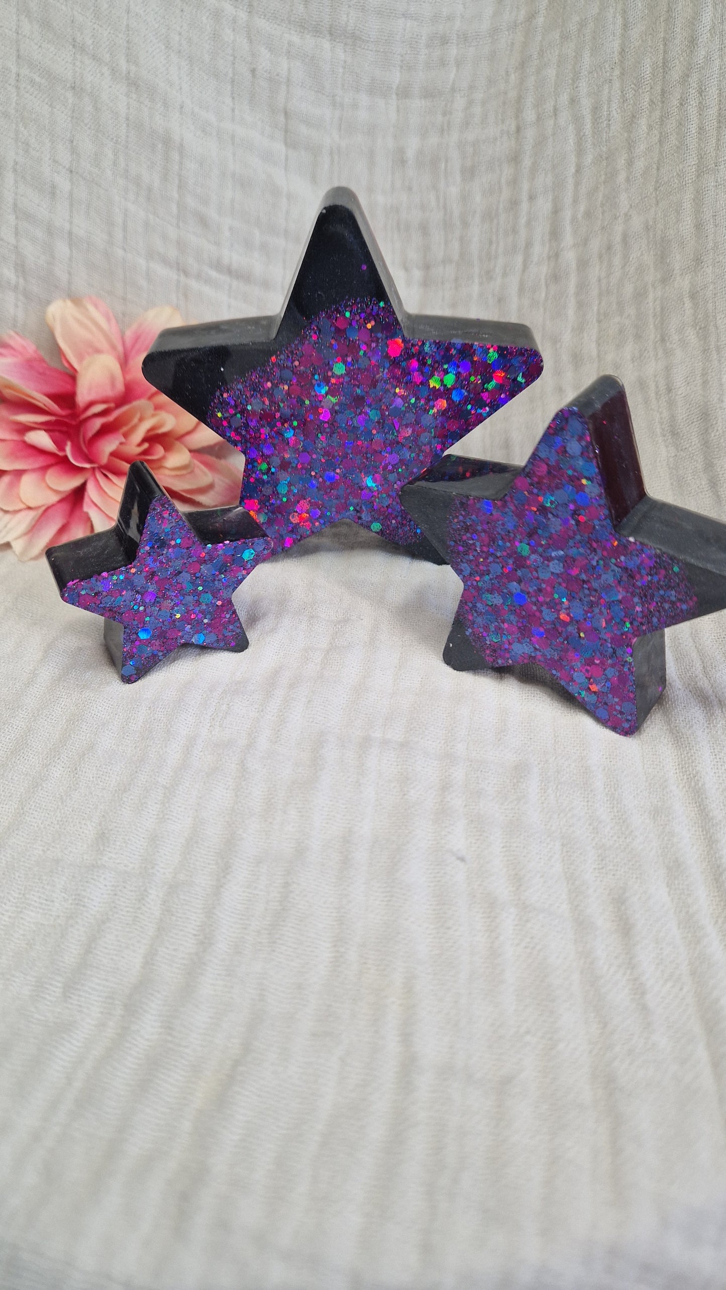 Weihnachts Deko Sternenset aus Resin in versch. Farben