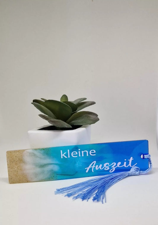Ozean Lesezeichen aus Resin mit deinem Wunschtext
