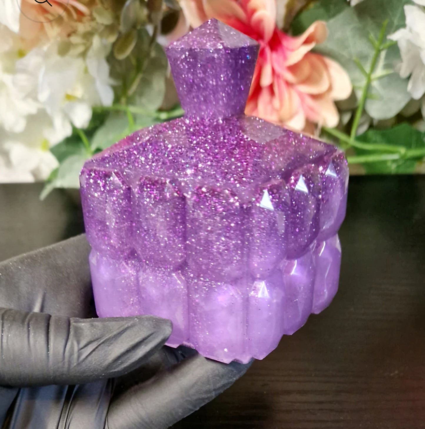 Dose "Kristall" aus Resin in deiner Wunschfarbe