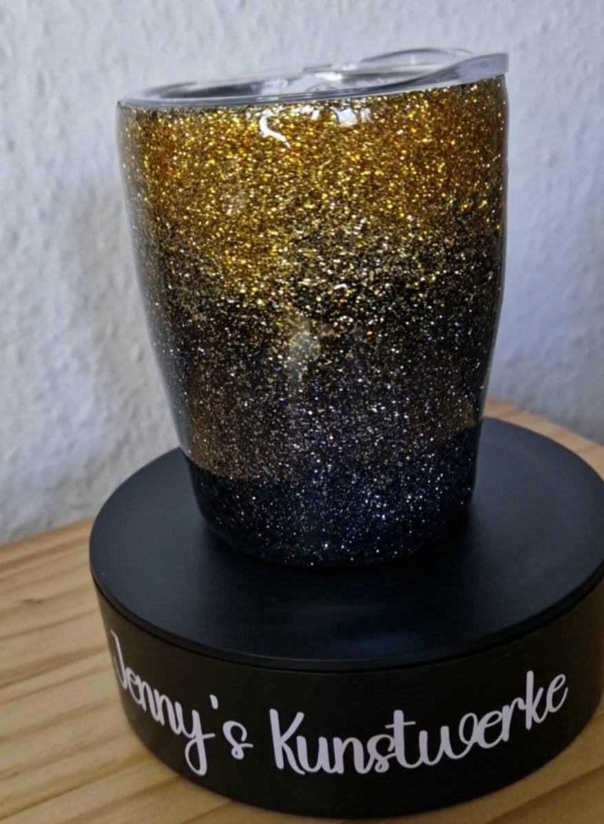 Glitzer-Thermobecher 250 ml – Handgefertigt & funkelnd | Epoxidharz