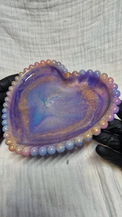 Große Herzschale aus Resin in deiner Wunschfarbe
