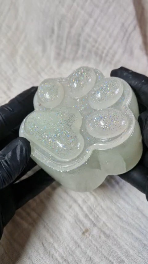 Dose "Pfote" aus Resin