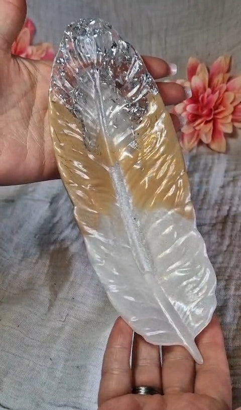 Schale "Feder" aus Resin in versch. Farben