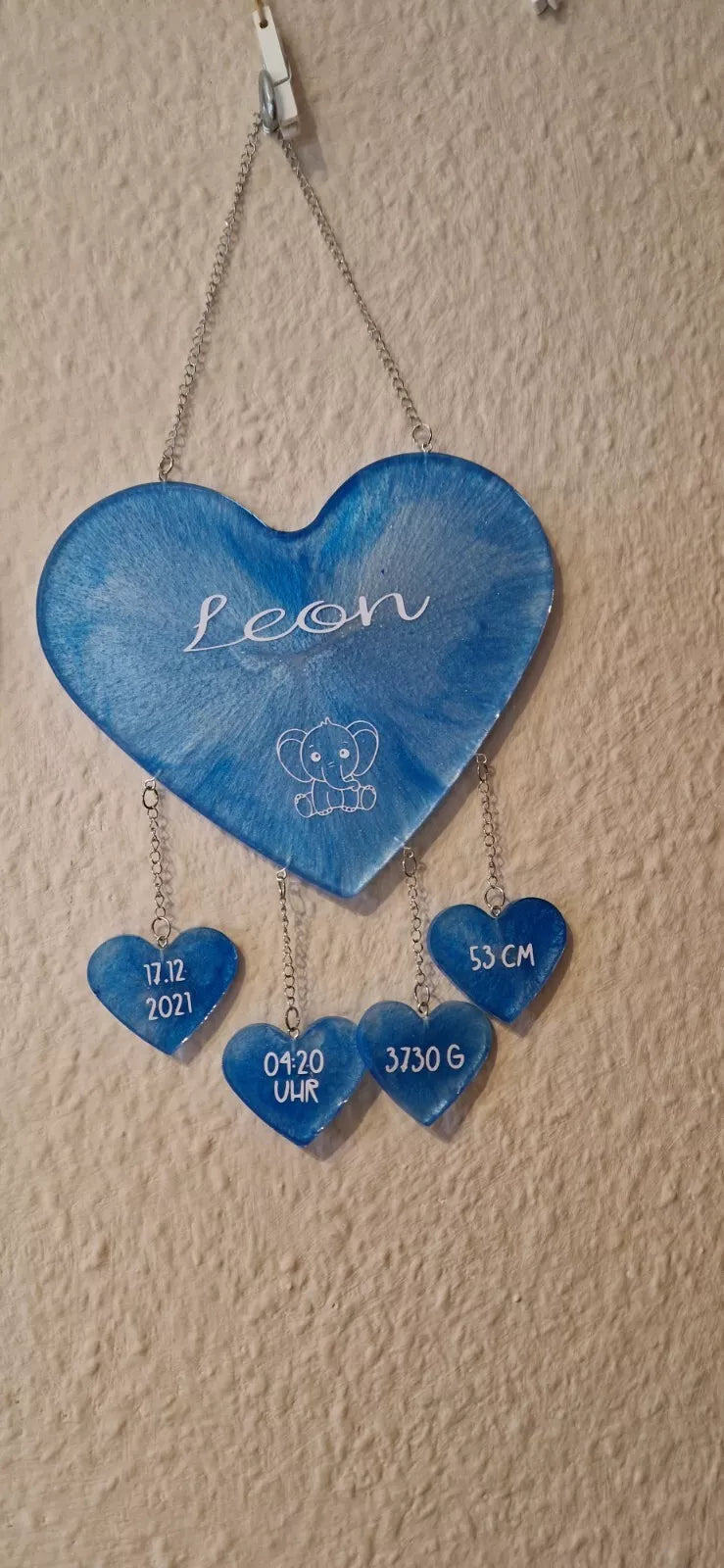 Baby Herz Erinnerung aus Resin in deiner Wunschfarbe